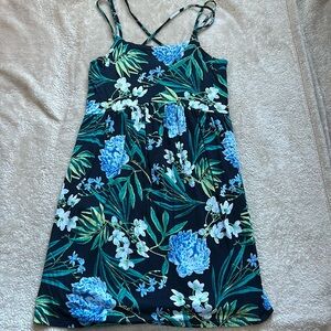 Old Navy Fit and Flare Blue Floral Dress